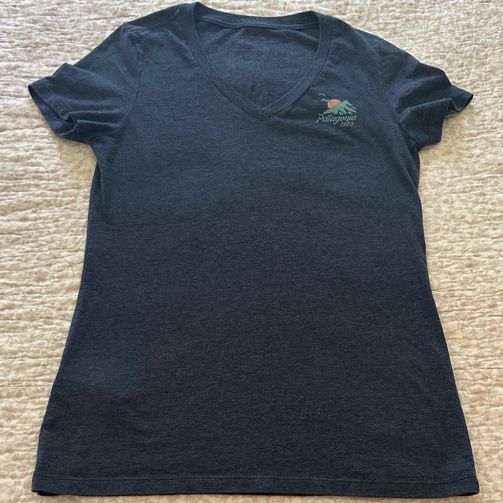 Patagonia Dark Blue V-Neck Tee